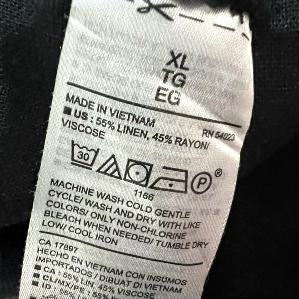 Old Navy Black Blend Linen Pull On Casual Pants Women’s XL - Picture 8 of 9
